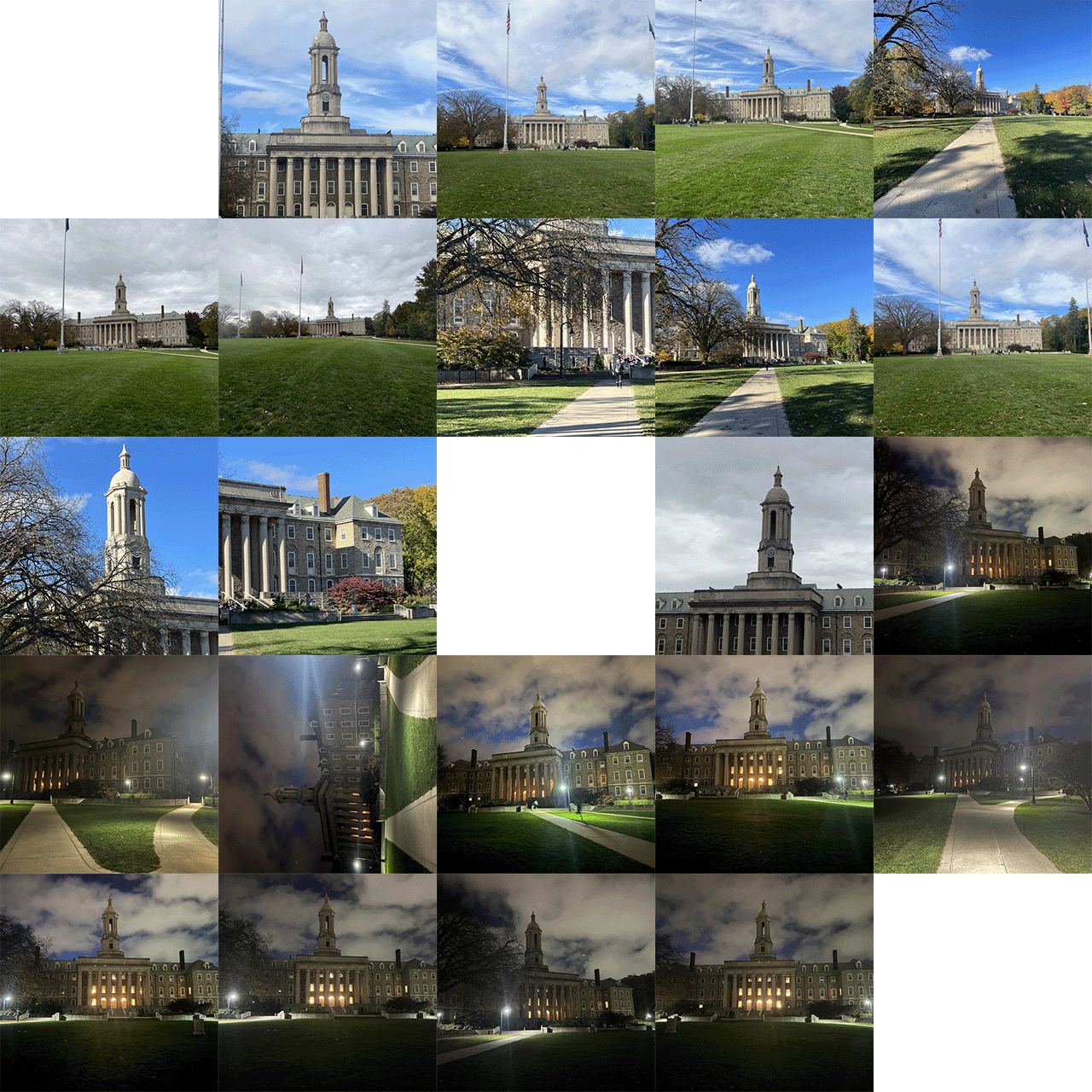 collage of images used in training Stable Diffusion to know what Old Main is